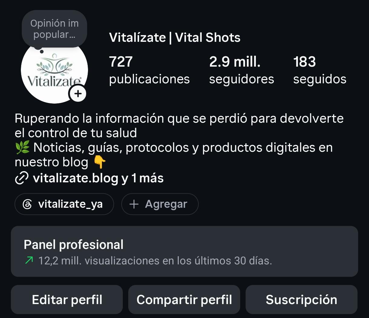 Vitalízate en Instagram