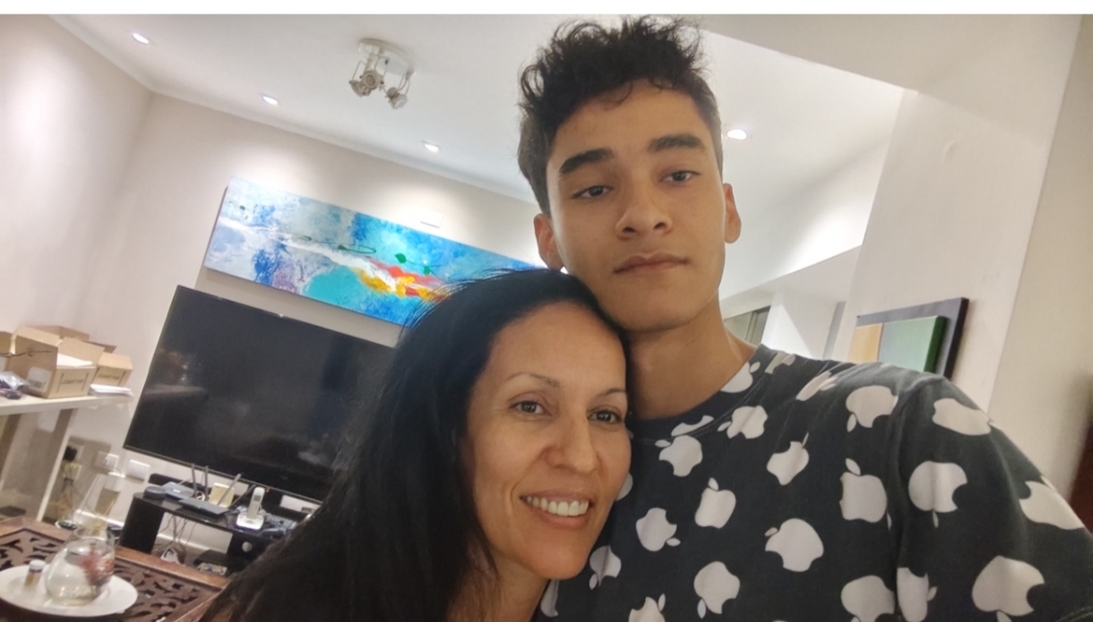 Neithan y su mamá